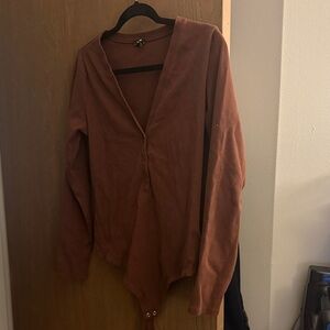 Express Rust Long Sleeve Bodysuit